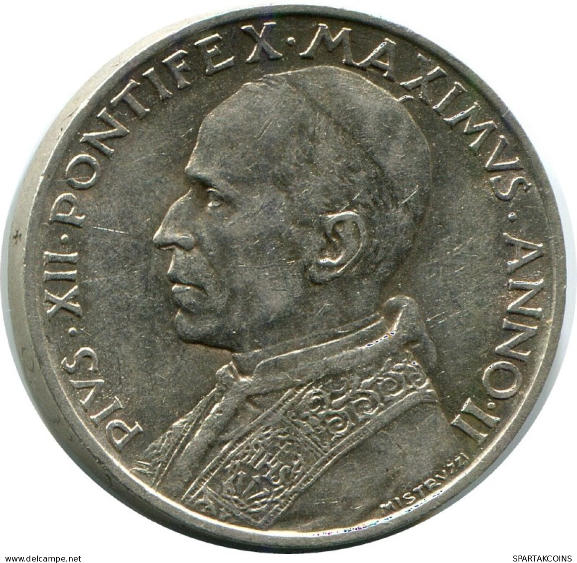 5 LIRE 1940 VATICAN Pièce Pius XII (1939-1958) ARGENT #AH331.16.F.A - Vaticano