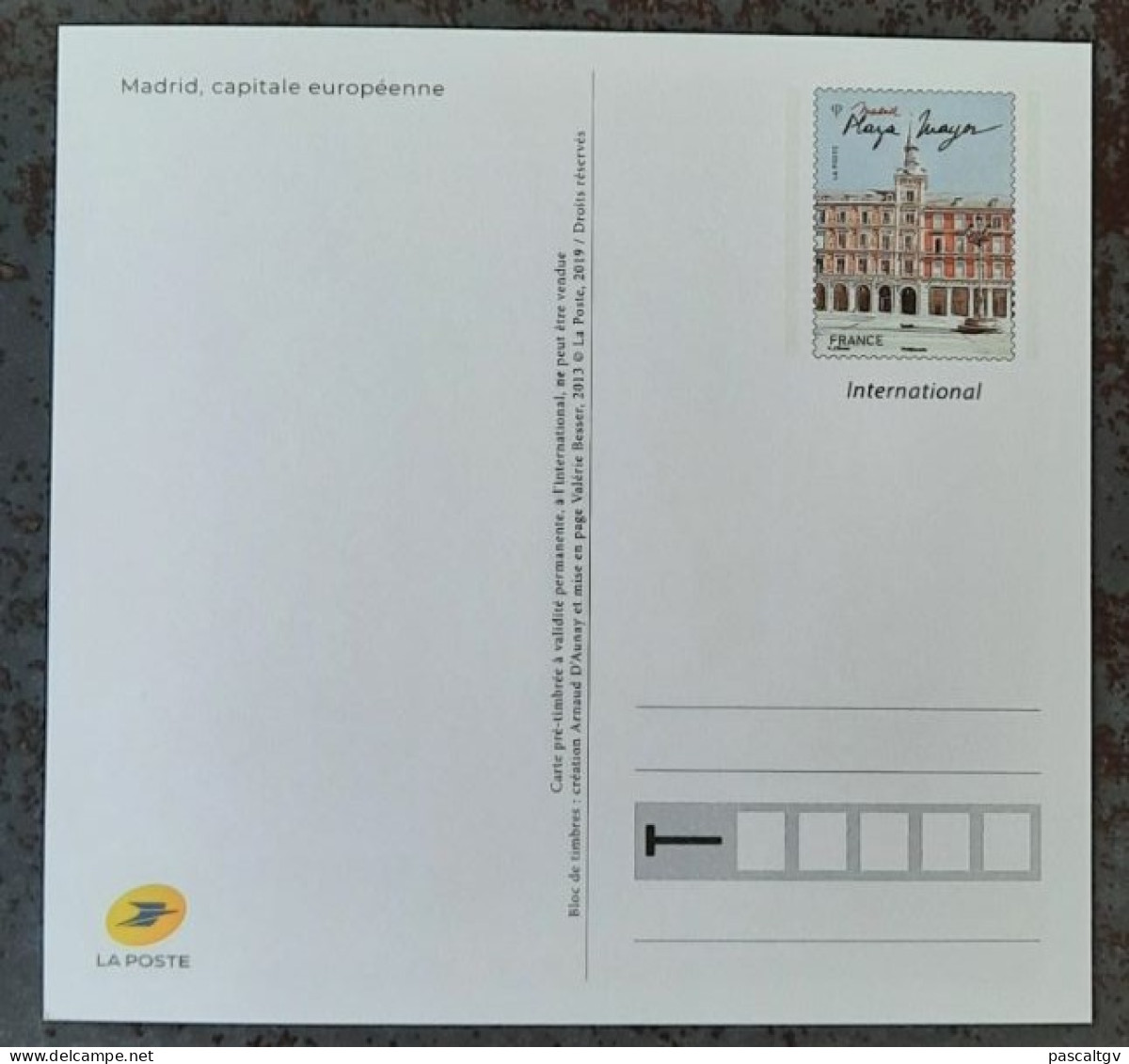 2013 - Entier Postal International - 20gr (1,96 Euro) - ** MADRID Capitale Européenne ** - 4730 - LUXE - - Documents De La Poste