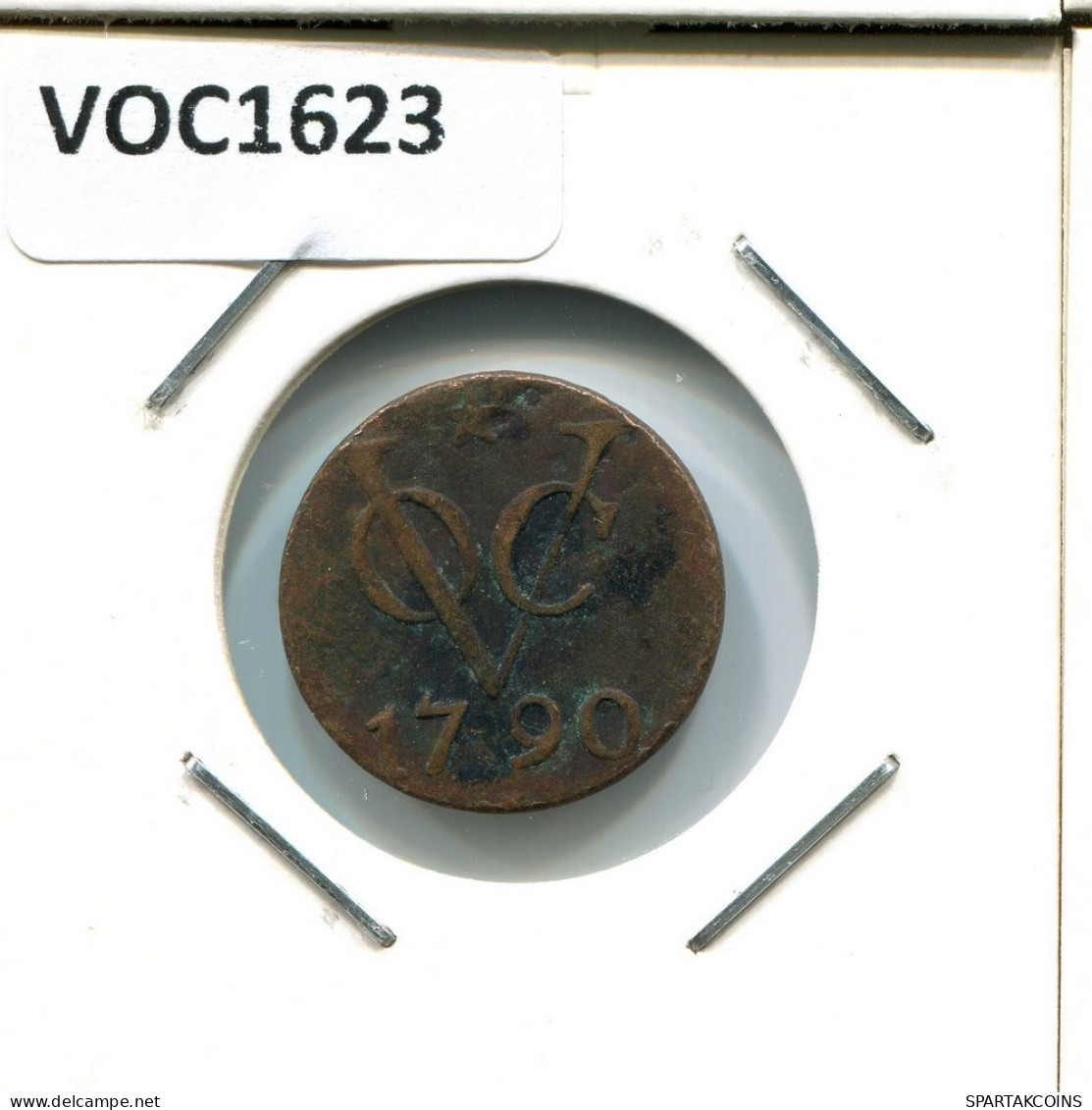 1790 UTRECHT VOC DUIT IINDES NÉERLANDAIS NETHERLANDS NEW YORK COLONIAL PENNY #VOC1623.10.F.A - Nederlands-Indië