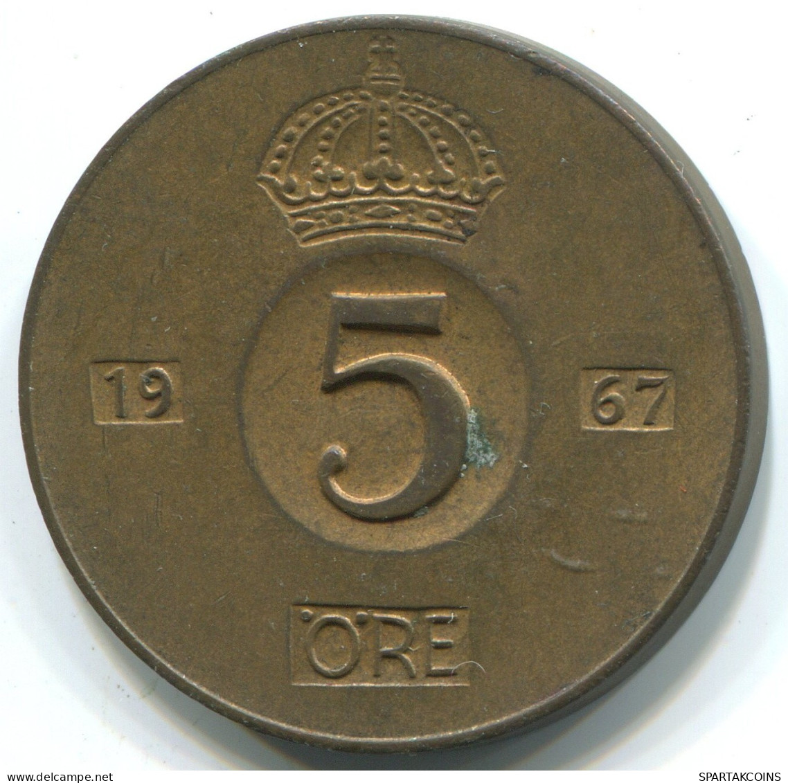 5 ORE 1967 SCHWEDEN SWEDEN Münze #WW1092.D.A - Suède