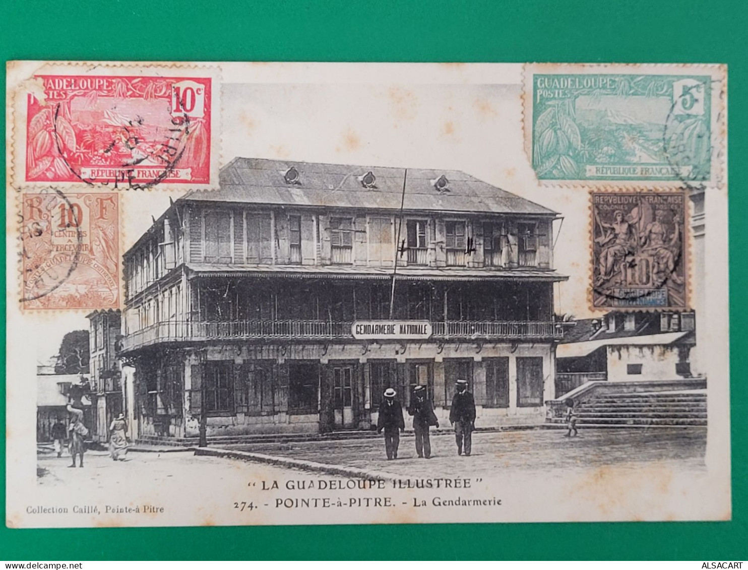 Guadeloupe , Pointe à Pitre , La Gendarmerie , 4 Timbres Multicolore - Pointe A Pitre