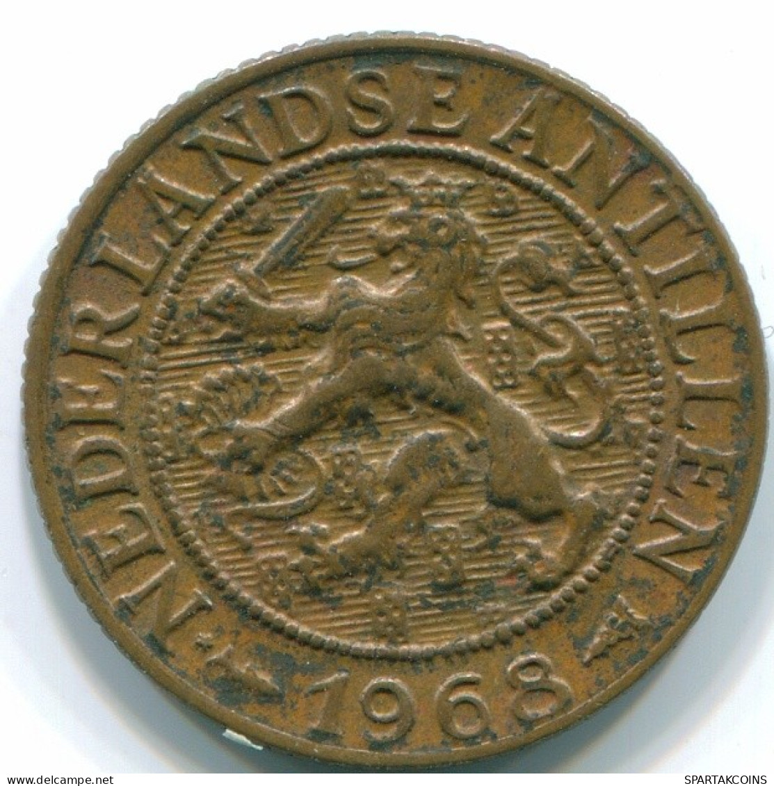 1 CENT 1968 NETHERLANDS ANTILLES Bronze Fish Colonial Coin #S10796.U.A - Nederlandse Antillen