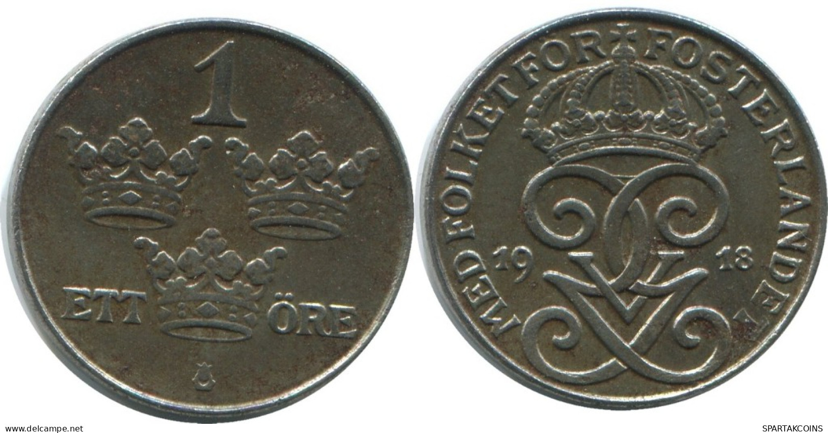 1 ORE 1918 SUECIA SWEDEN Moneda #AD172.2.E.A - Suède