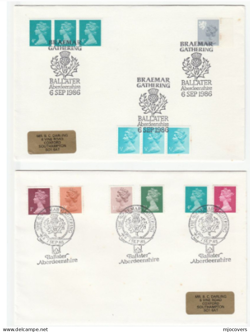 Collection BRAEMAR GATHERING  1985-1989 Highland Games Ballater EVENT COVERS  Sport  Gb Stamps Cover - Cartas & Documentos