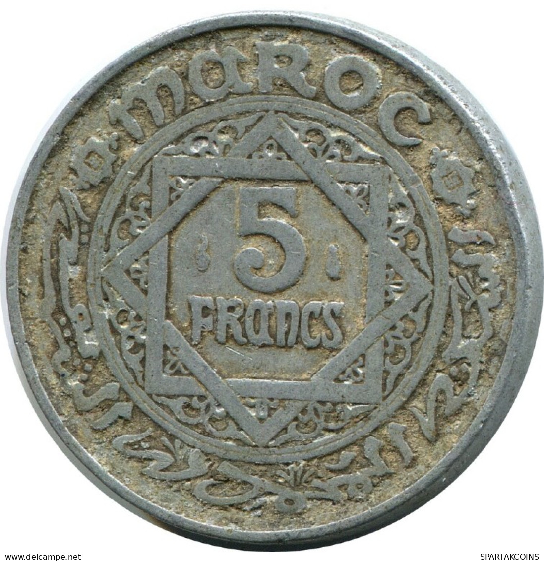 5 FRANCS 1951 MOROCCO Islamisch Münze #AH645.3.D.A - Morocco