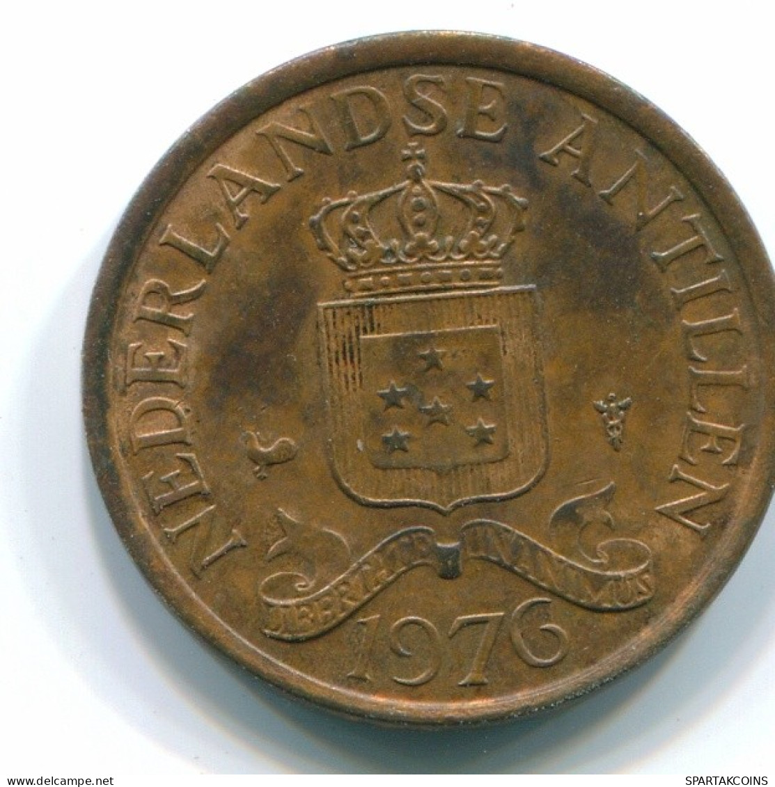 1 CENT 1976 ANTILLAS NEERLANDESAS Bronze Colonial Moneda #S10699.E.A - Antilles Néerlandaises