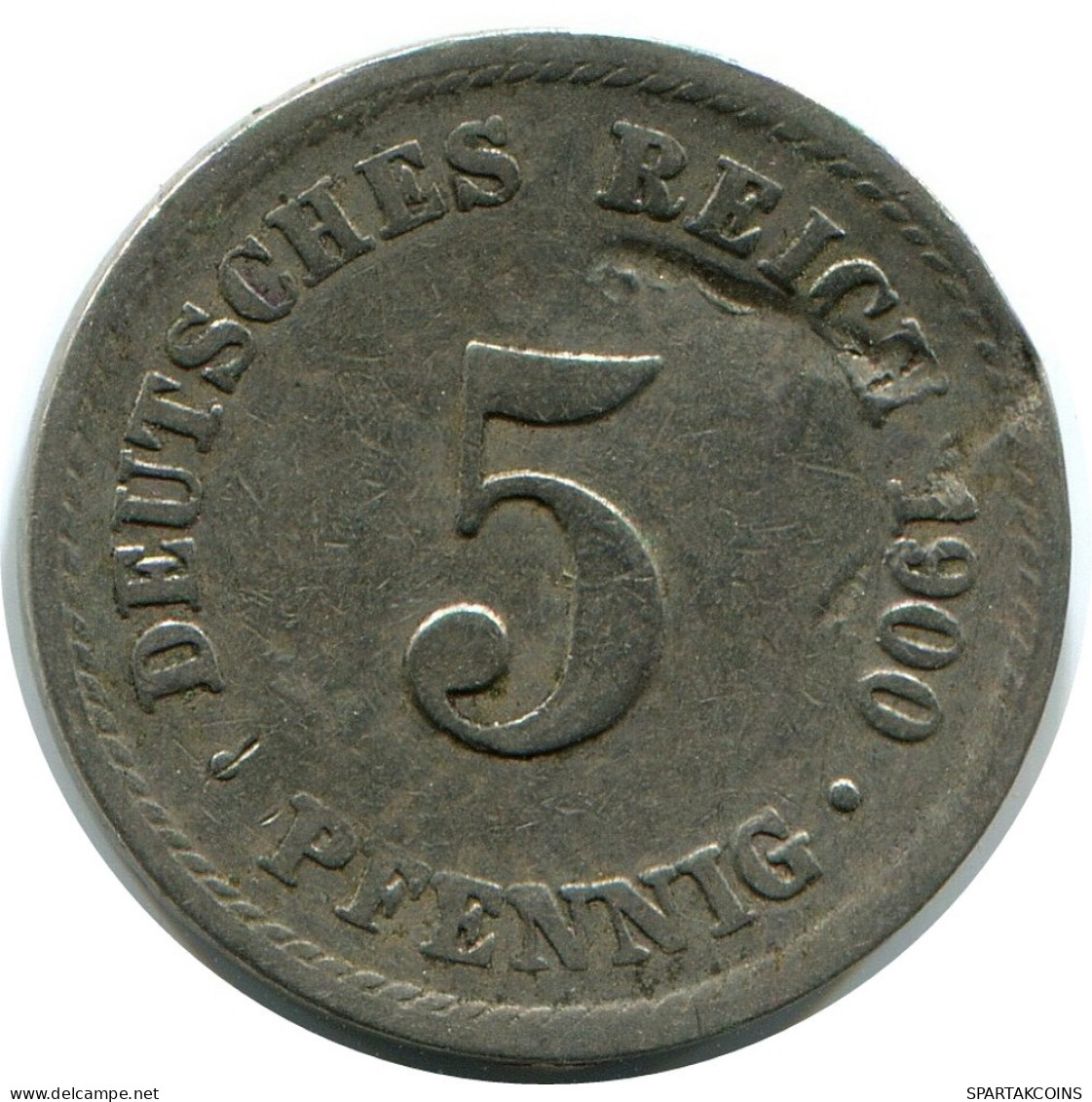 5 PFENNIG 1900 A GERMANY Coin #DB235.U.A - 5 Pfennig