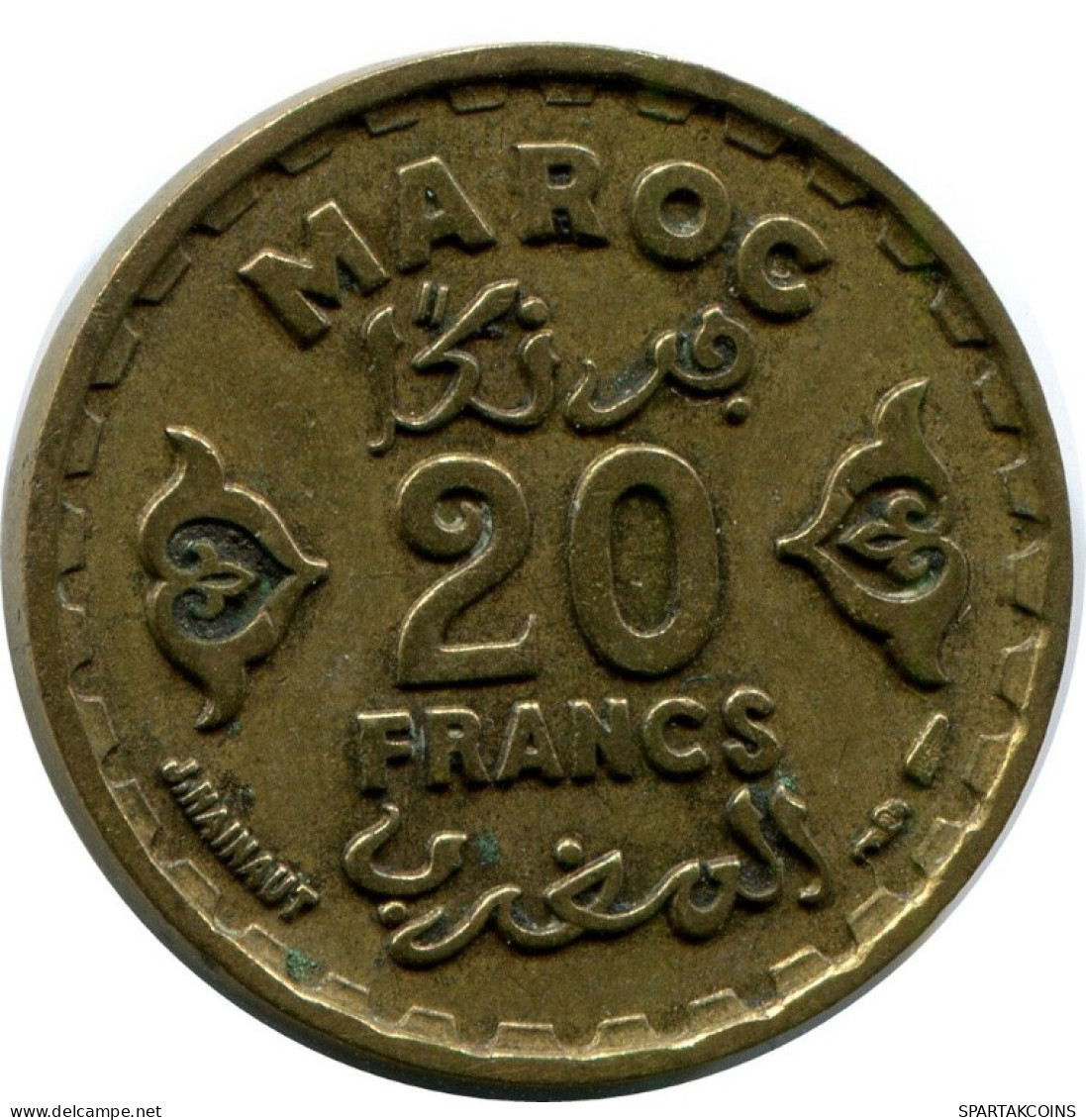 20 FRANCS 1951 MOROCCO Islamic Coin #AH635.3.U.A - Marokko