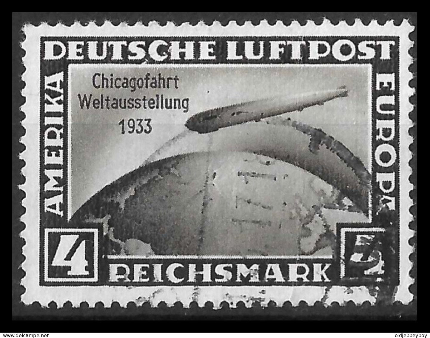 German Reich, 1933, Chicagofahrt, Used, Good Quality, Mi. 498 Gestempelt - Luchtpost & Zeppelin