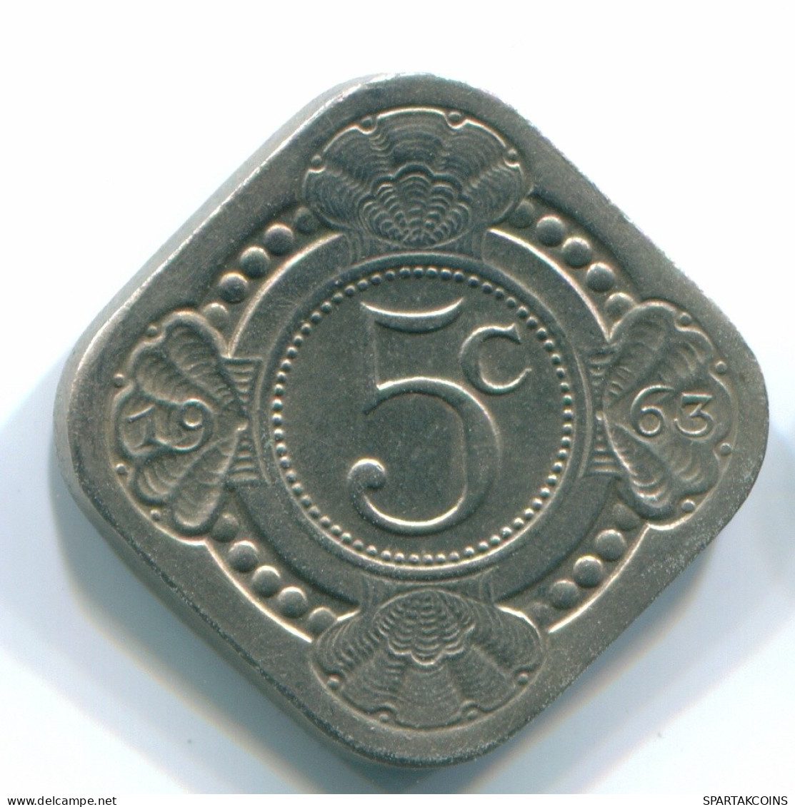 5 CENTS 1963 NIEDERLÄNDISCHE ANTILLEN Nickel Koloniale Münze #S12422.D.A - Antilles Néerlandaises
