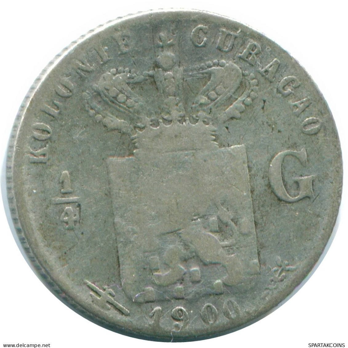 1/4 GULDEN 1900 CURACAO NIEDERLANDE SILBER Koloniale Münze #NL10526.4.D.A - Curaçao