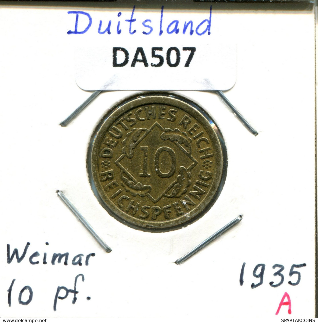 10 REICHSPFENNIG 1935 A DEUTSCHLAND Münze GERMANY #DA507.2.D.A - 10 Reichspfennig