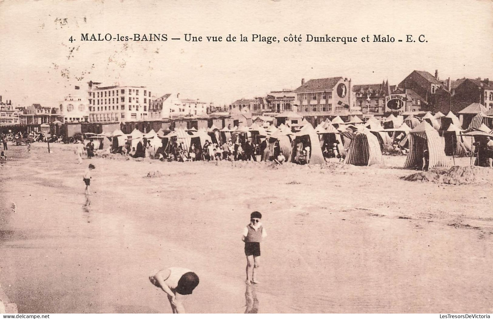 FRANCE - Malo Les Bains - Une Vue De La Plage - Côté Dunkerque Et Malo - E C - La Plage - Animé - Carte Postale Ancienne - Malo Les Bains
