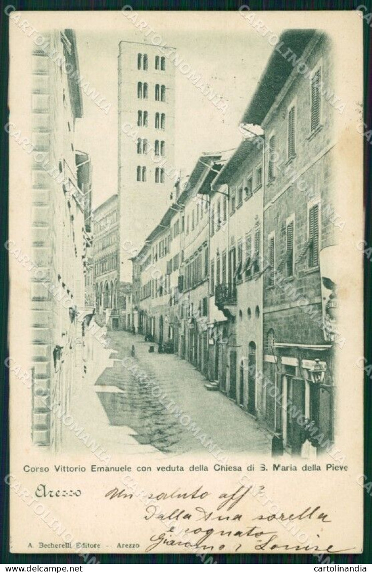 Arezzo Città Corso Vittorio Emanuele Cartolina WX1354 - Arezzo