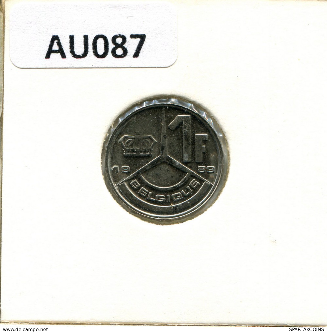 1 FRANC 1989 FRENCH Text BÉLGICA BELGIUM Moneda #AU087.E.A - 10 Francs