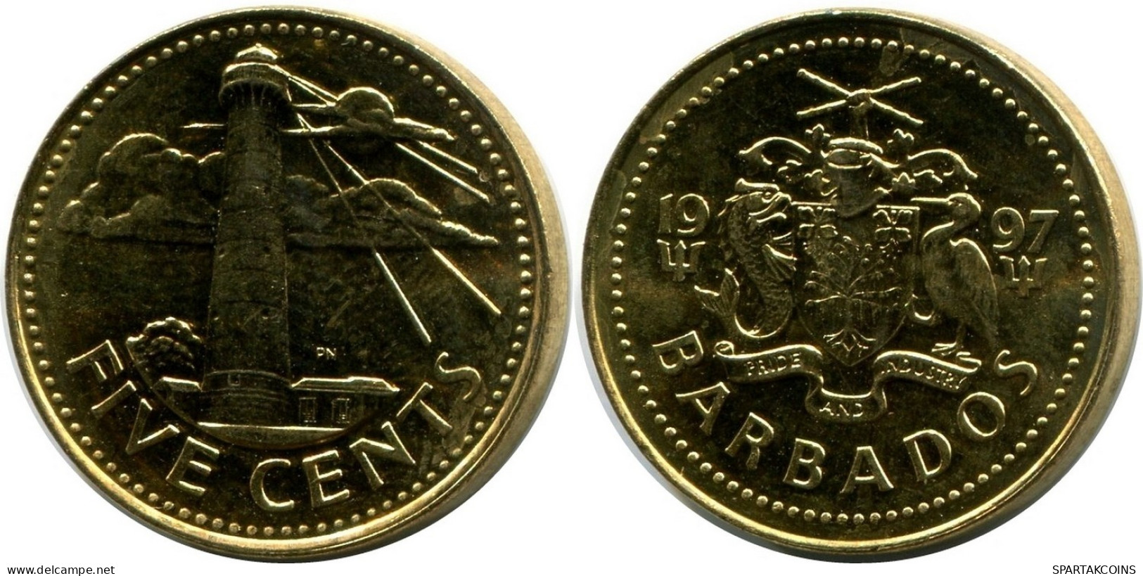 5 CENTS 1997 BARBADOS Coin UNC #M10327.U.A - Barbados