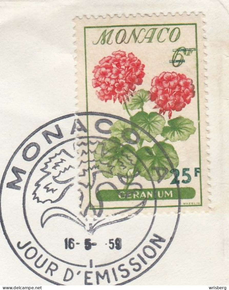 ENV. AFFR. Y&T 518 OBL. MONACO Du 16.5.1959 Adressée à STRASBOURG - Briefe U. Dokumente