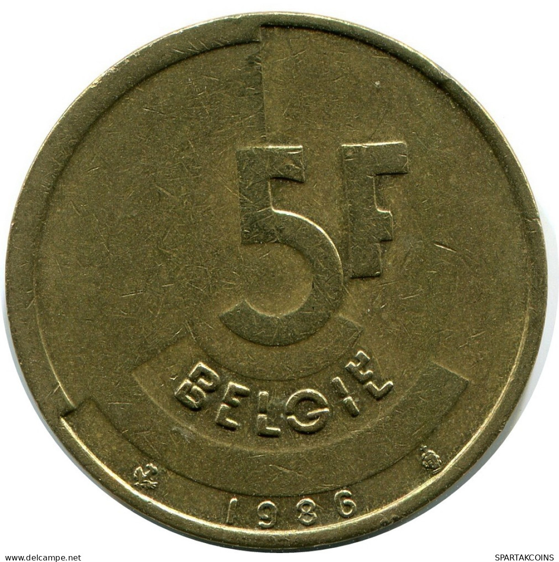 5 FRANCS 1986 DUTCH Text BELGIQUE BELGIUM Pièce #AZ339.F.A - 5 Francs