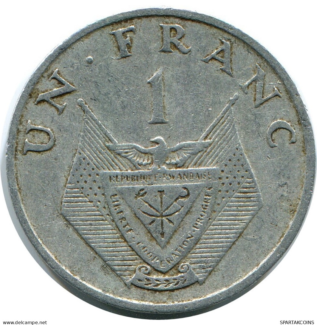 1 FRANC 1974 RWANDA (RUANDA) Coin #AP921.U.A - Rwanda