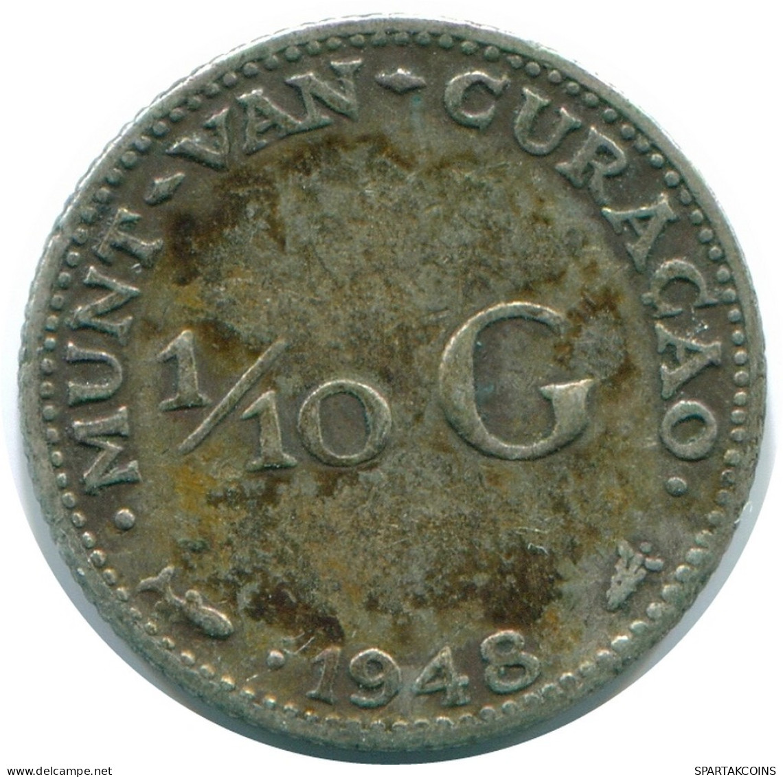 1/10 GULDEN 1948 CURACAO NIEDERLANDE SILBER Koloniale Münze #NL12008.3.D.A - Curaçao