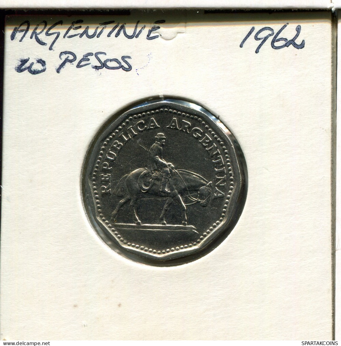 10 PESOS 1962 ARGENTINE ARGENTINA Pièce #AR280.F.A - Argentine