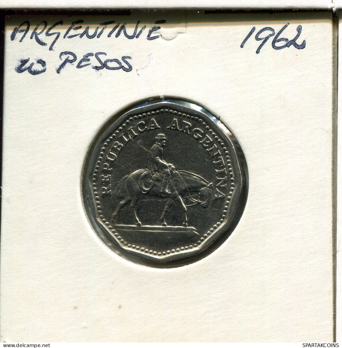 10 PESOS 1962 ARGENTINE ARGENTINA Pièce #AR280.F.A - Argentina