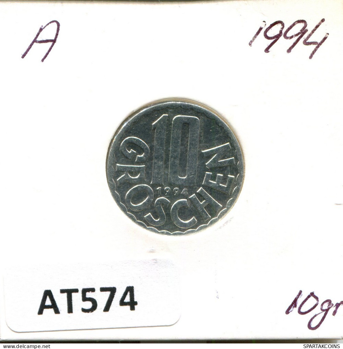 10 GROSCHEN 1994 AUTRICHE AUSTRIA Pièce #AT574.F.A - Oostenrijk