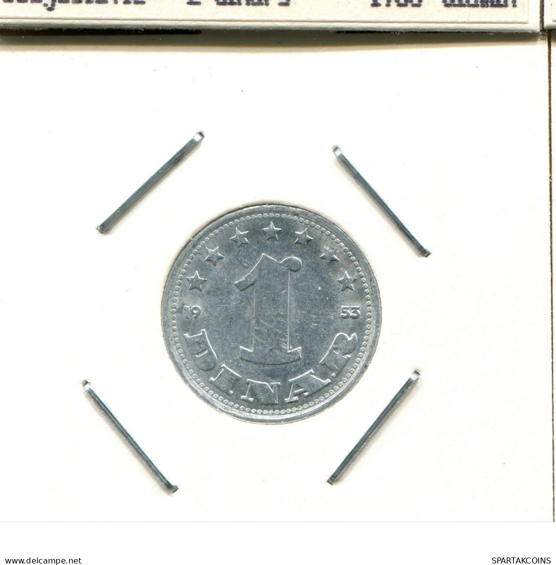 1 DINAR 1953 YUGOSLAVIA Coin #AS593.U.A - Yougoslavie