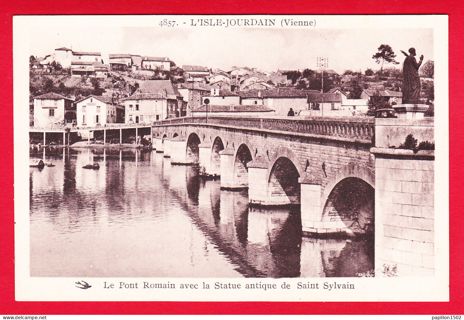 F-86-L'Isle Jourdain-02P56 Le Pont Romain Avec La Statue Antique De Saint Sylvain, Cpa BE - L'Isle Jourdain