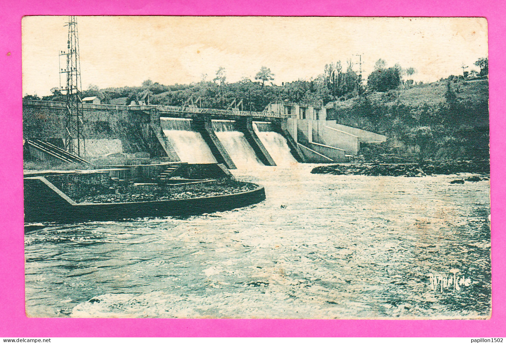 F-86-L'Isle Jourdain-14P56 Le Barrage De La Roche à L'Ile Jourdain, Cpa Colorisée - L'Isle Jourdain