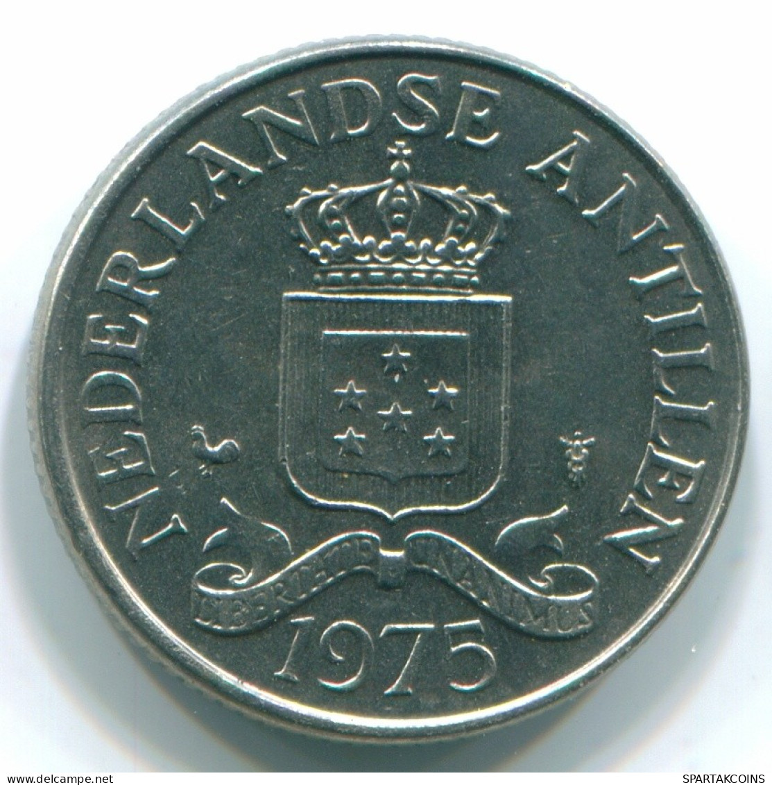 25 CENTS 1975 NIEDERLÄNDISCHE ANTILLEN Nickel Koloniale Münze #S11635.D.A - Antilles Néerlandaises