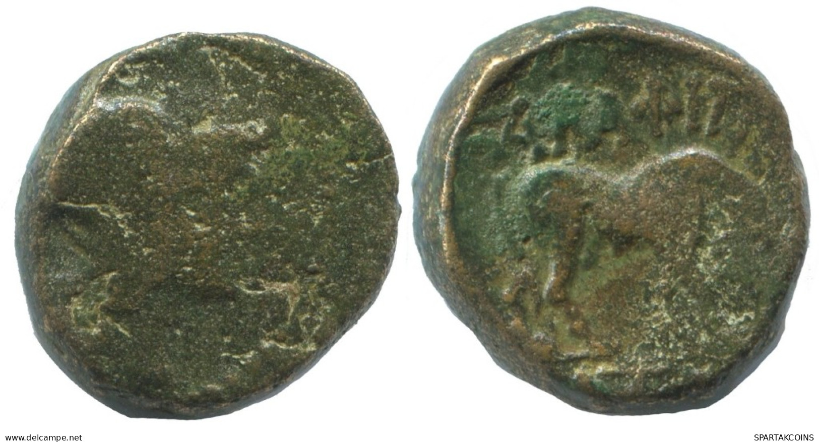 BULL Auténtico ORIGINAL GRIEGO ANTIGUO Moneda 5.6g/16mm #AG145.12.E.A - Griechische Münzen