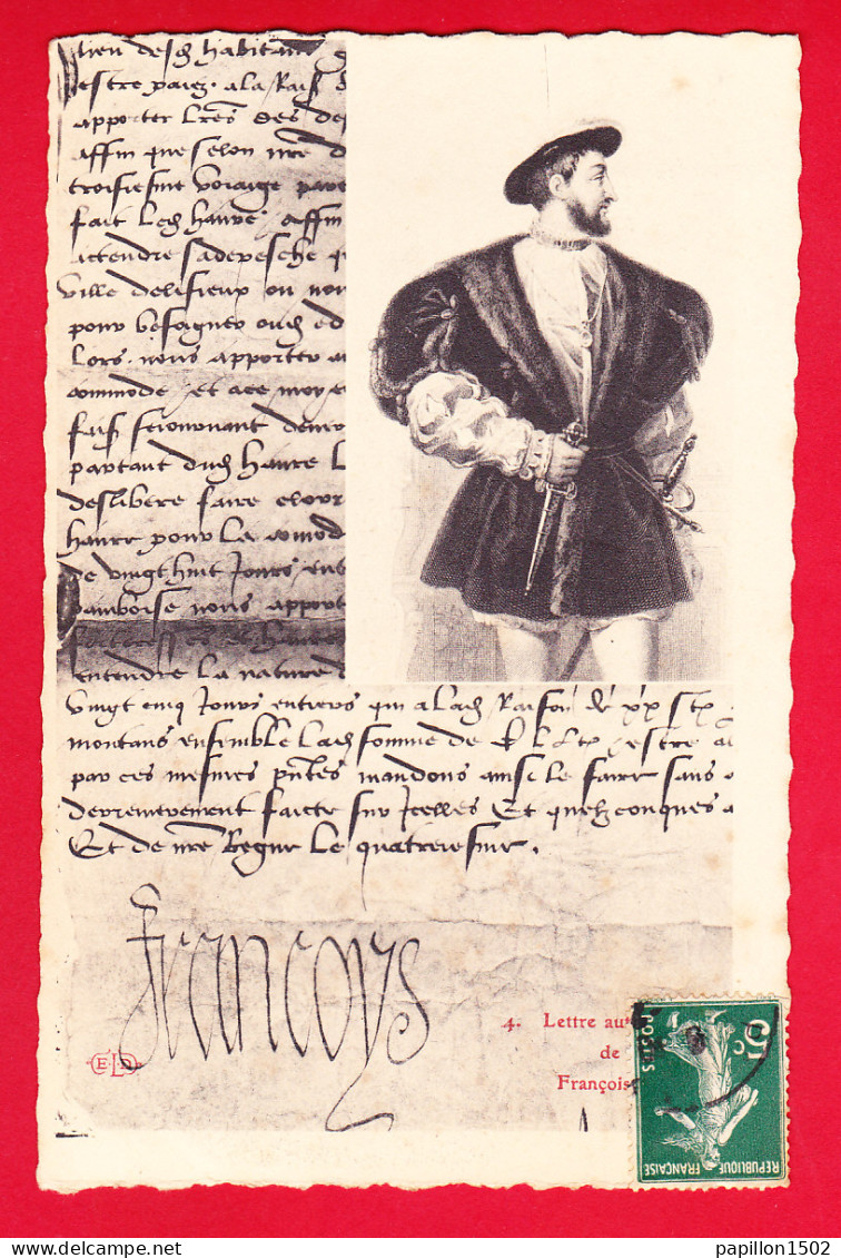 Histoire-20P56 Lettre Autographe De FRANCOIS 1er, Cpa BE - Historia