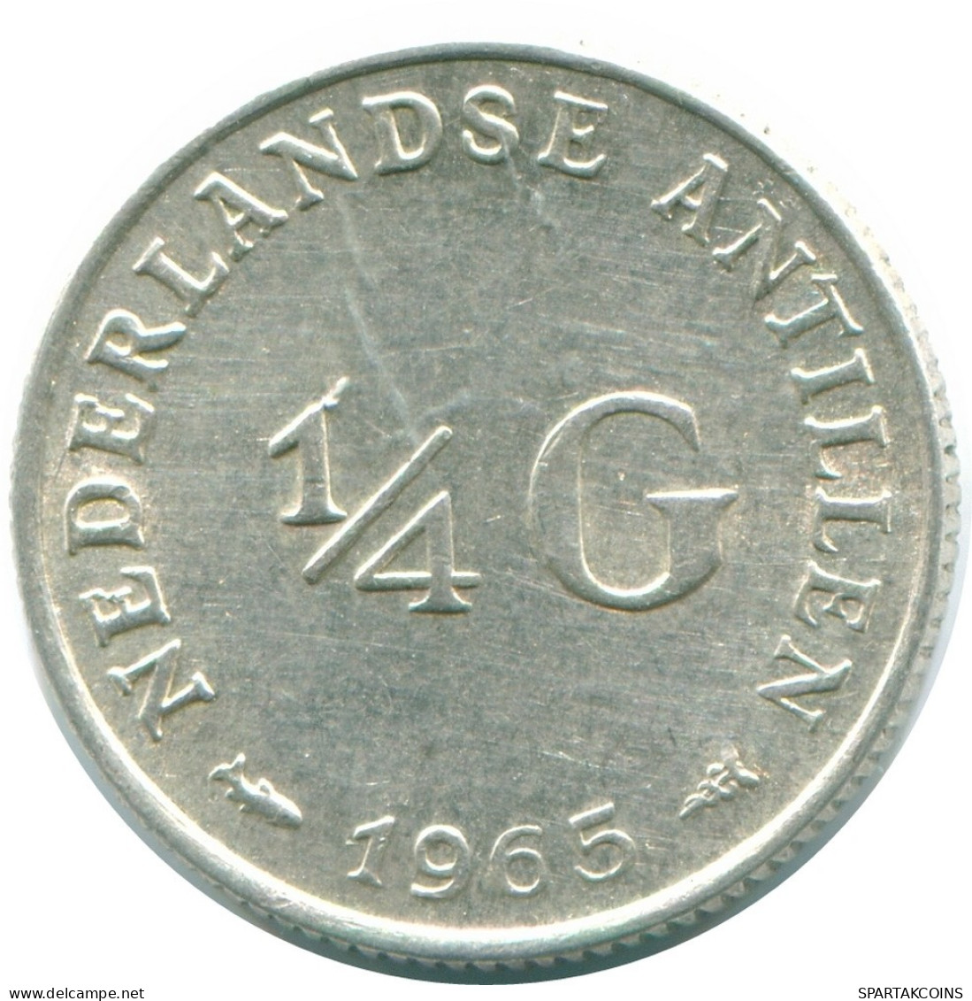 1/4 GULDEN 1965 NIEDERLÄNDISCHE ANTILLEN SILBER Koloniale Münze #NL11305.4.D.A - Niederländische Antillen