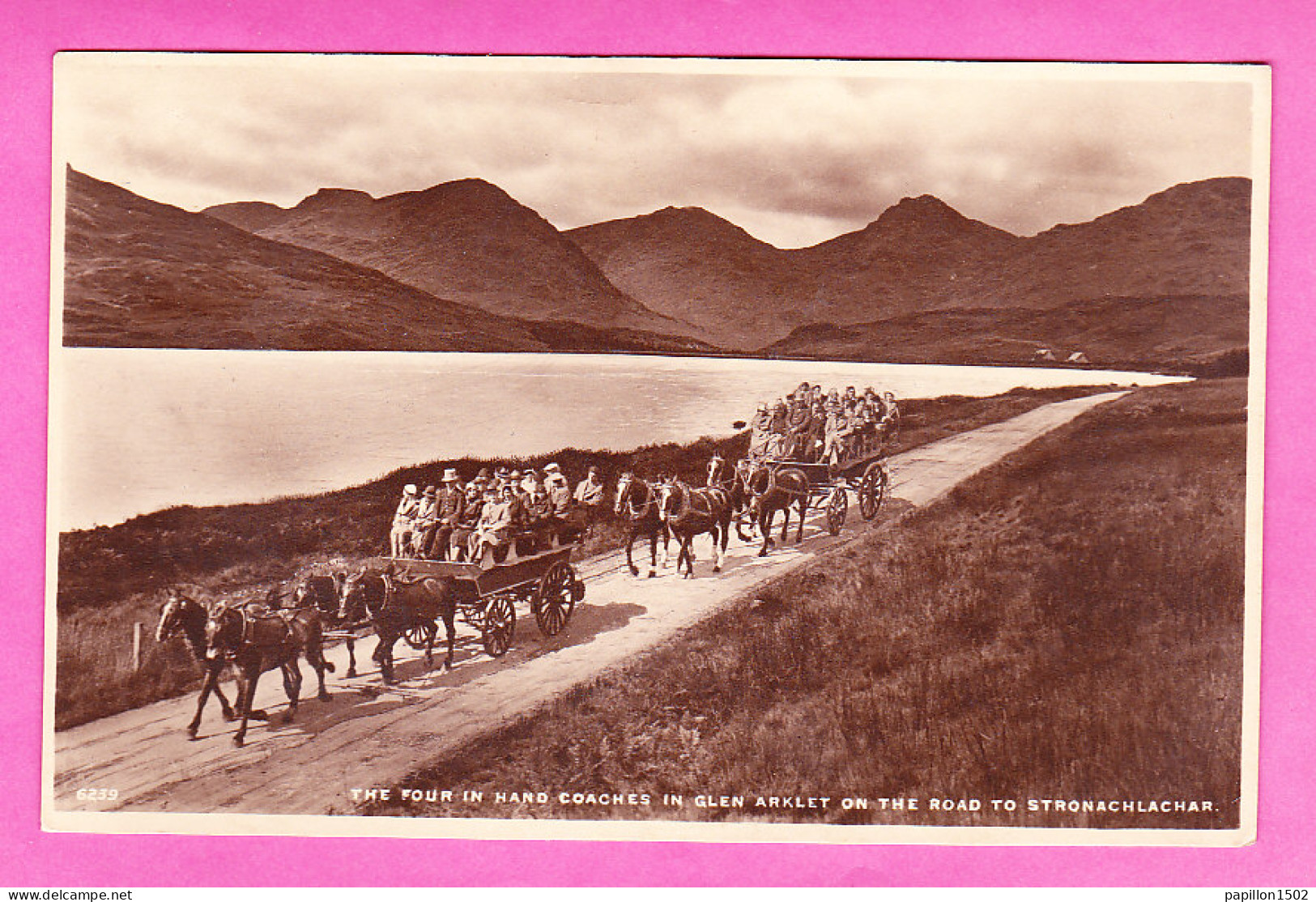 E-Royaume Uni-303P139 The Four In Hand Coaches In Glen Arklet On The Road To Stronachlachar, Attelages, Cpa BE - Stirlingshire