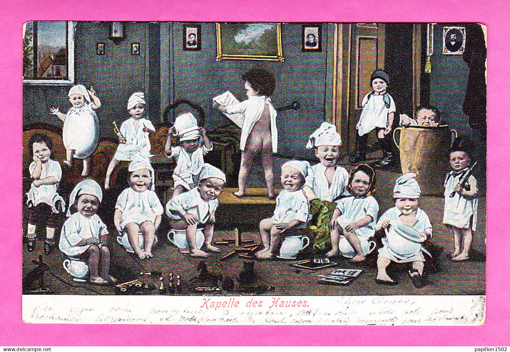 Enfants-191P130 Bébés Multiples, Kapelle Des Hauses, Bébés Sur Pots De Chambre, Cpa Précurseur - Babies