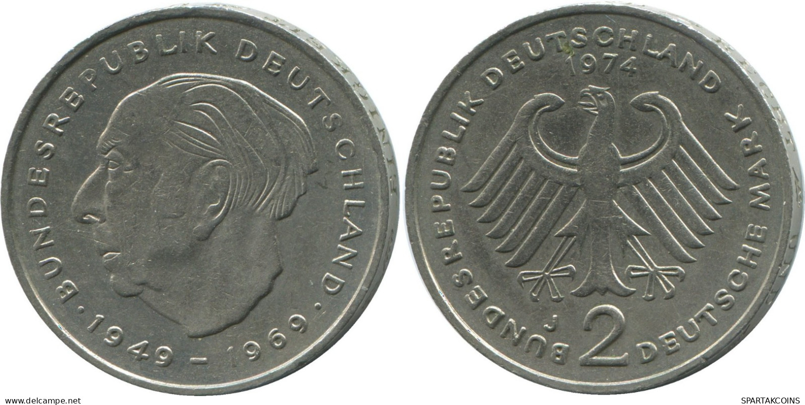 2 DM 1974 J BRD ALEMANIA Moneda GERMANY #DE10373.5.E.A - 2 Mark
