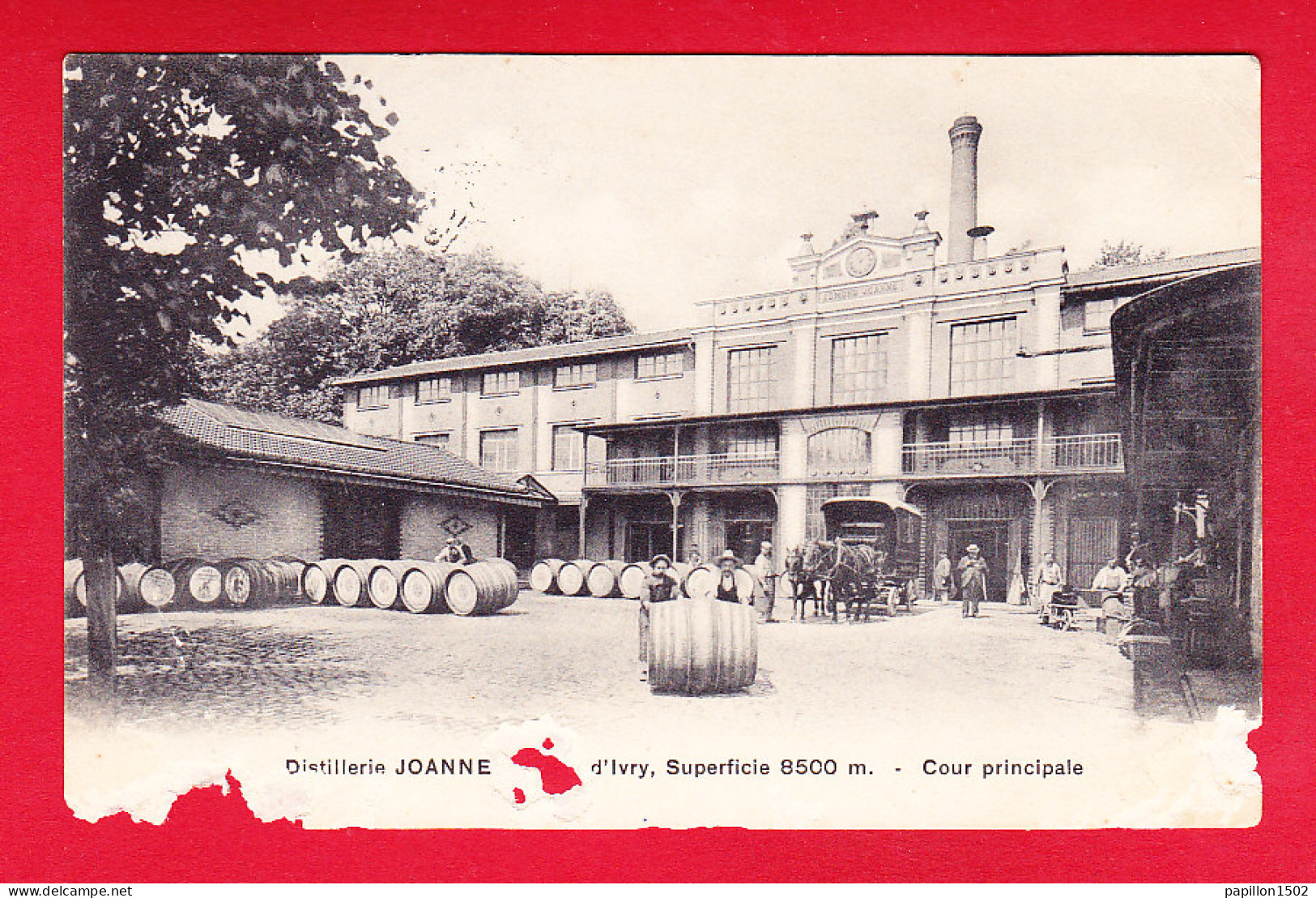 F-94-Ivry Sur Seine-08P122  Distillerie JOANNE, Cour Principale, Verso Cachet Représentant BOUCHUT, Cpa (état) - Ivry Sur Seine