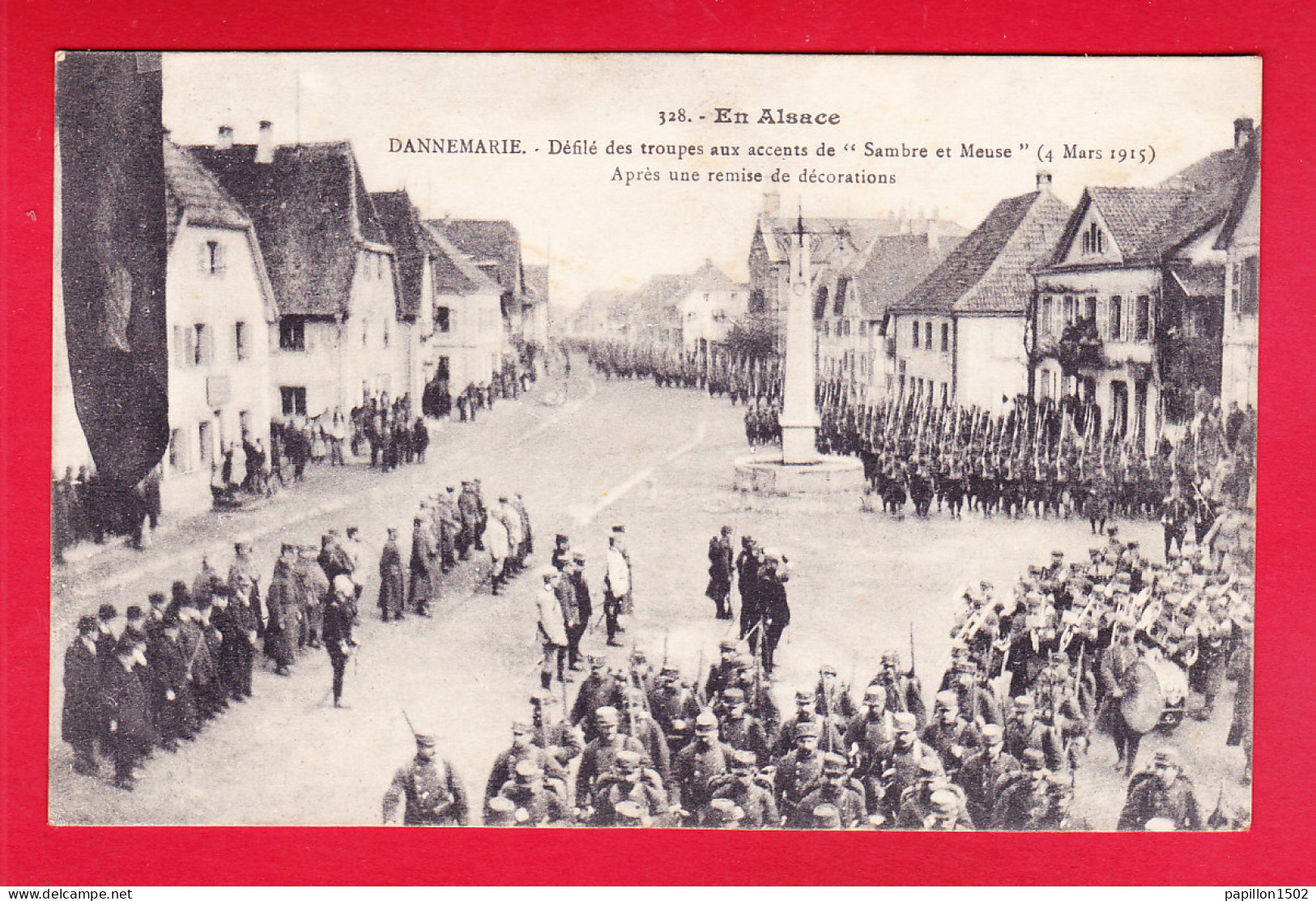 F-68-Dannemarie-08P241 Défilé Des Troupes Aux Accents De Sambre Et Meuse, Après Une Remise De Décorations, Cpa BE - Dannemarie