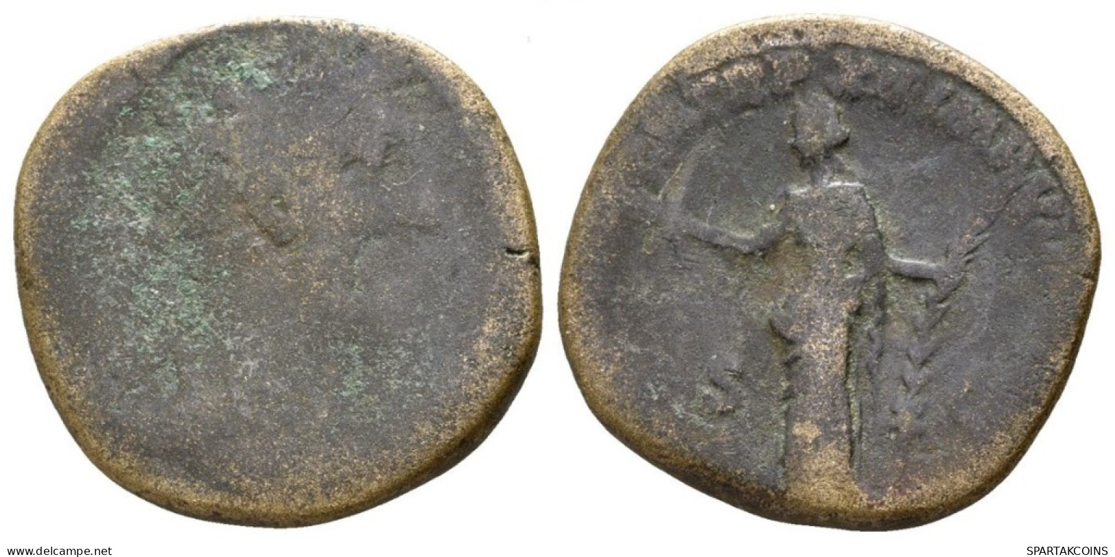 ANTONINUS PIUS Sestertius Hilaritas Caesar ROMAN Pièce 18.84g/28mm #ANT1005.15.F.A - Les Antonins (96 à 192)