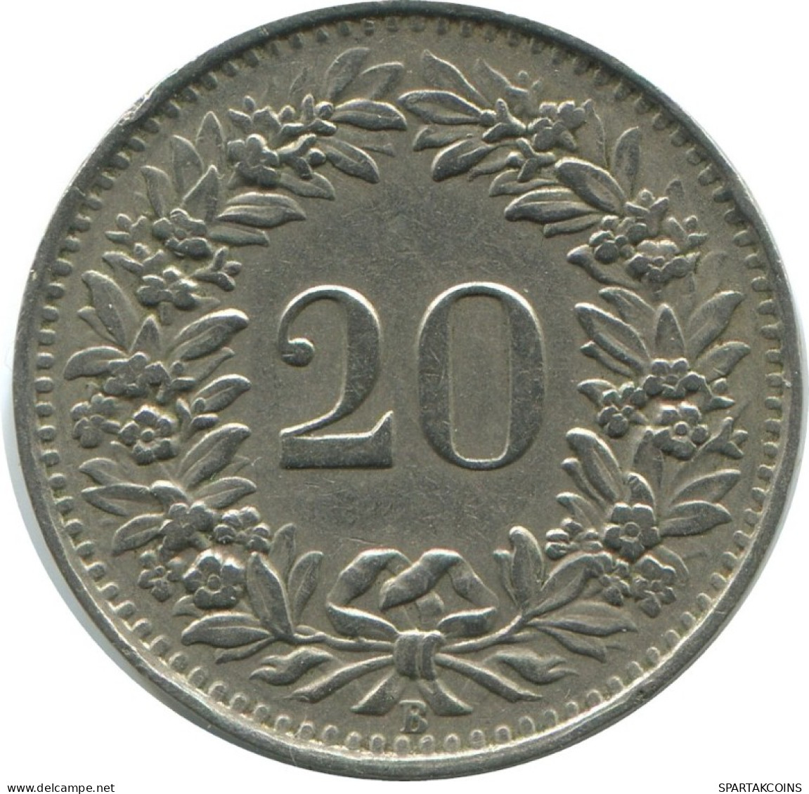 20 RAPPEN 1943 B SUIZA SWITZERLAND Moneda HELVETIA #AD957.2.E.A - Andere & Zonder Classificatie
