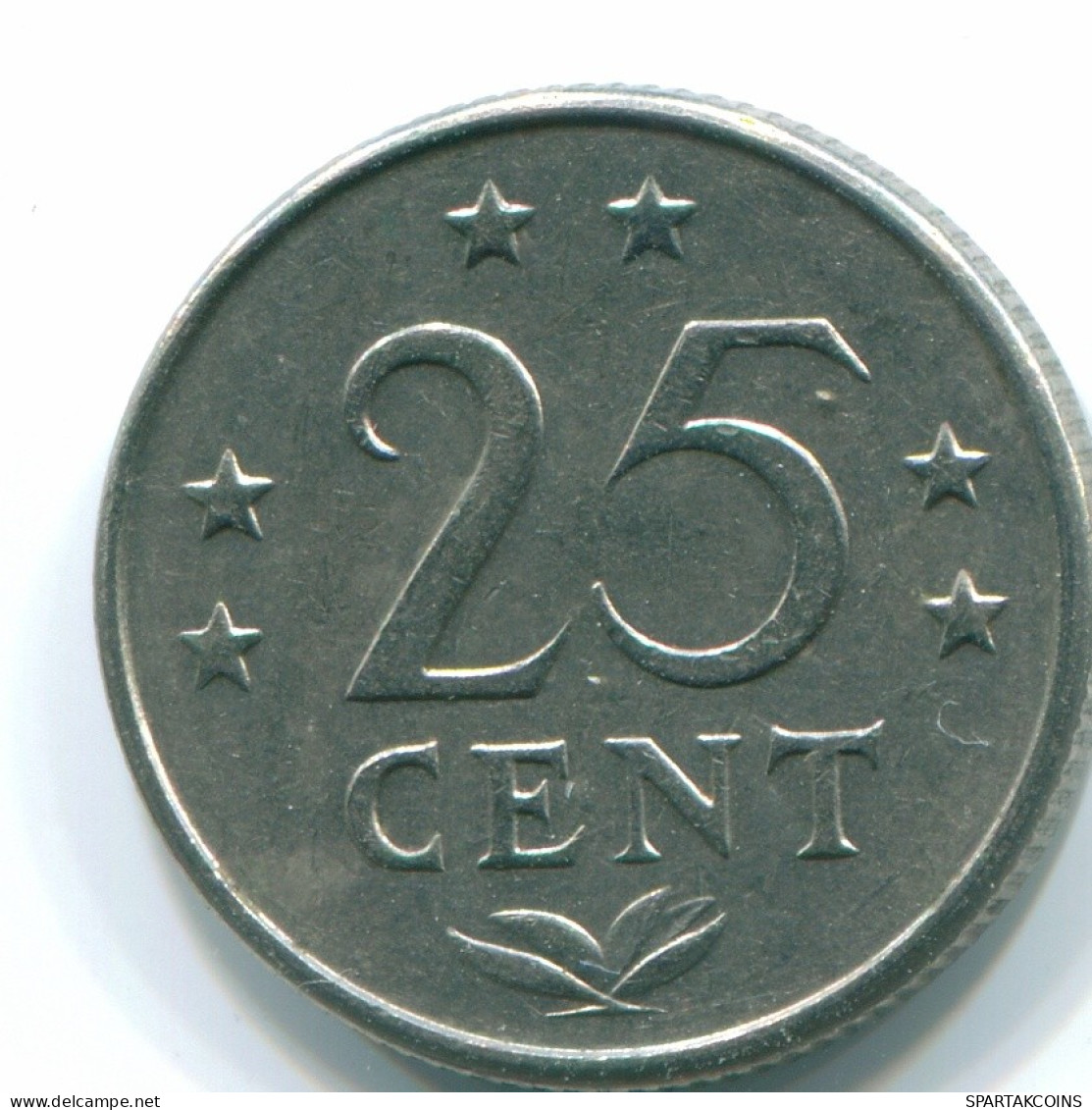 25 CENTS 1970 NIEDERLÄNDISCHE ANTILLEN Nickel Koloniale Münze #S11415.D.A - Niederländische Antillen