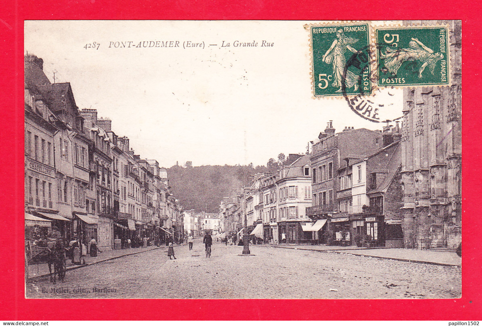 F-27-Pont Audemer-04A85  La Grande Rue, Cpa BE - Pont Audemer