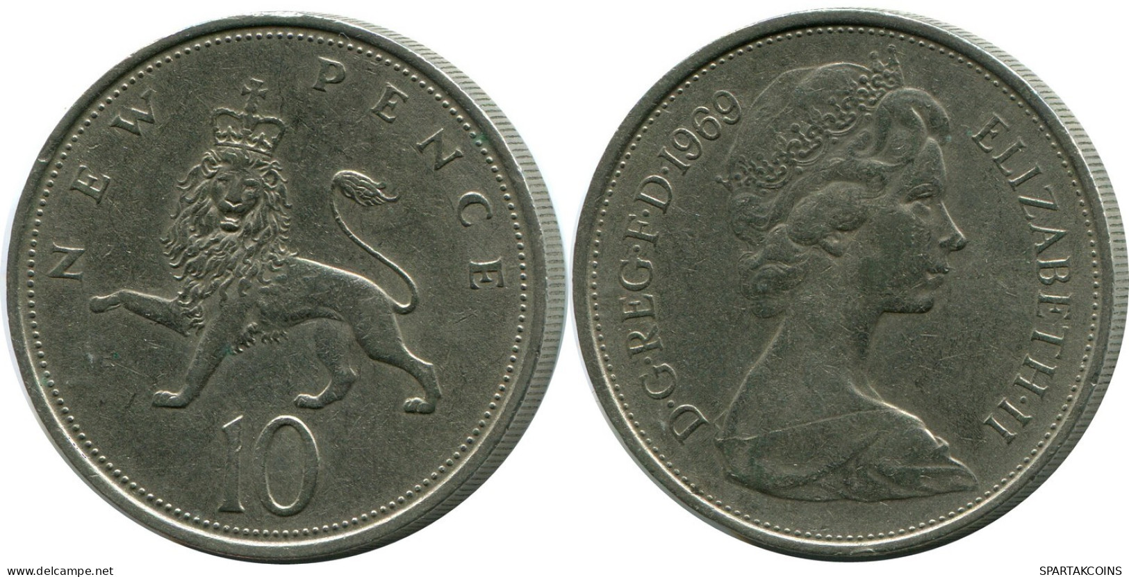 10 NEW PENCE 1969 UK GROßBRITANNIEN GREAT BRITAIN Münze #AZ017.D.A - Andere & Zonder Classificatie