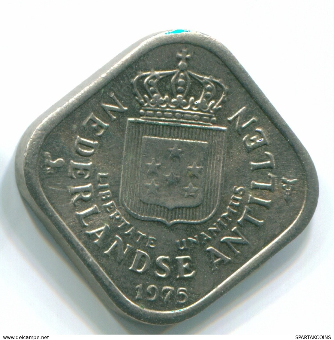 5 CENTS 1975 NETHERLANDS ANTILLES Nickel Colonial Coin #S12257.U.A - Antille Olandesi
