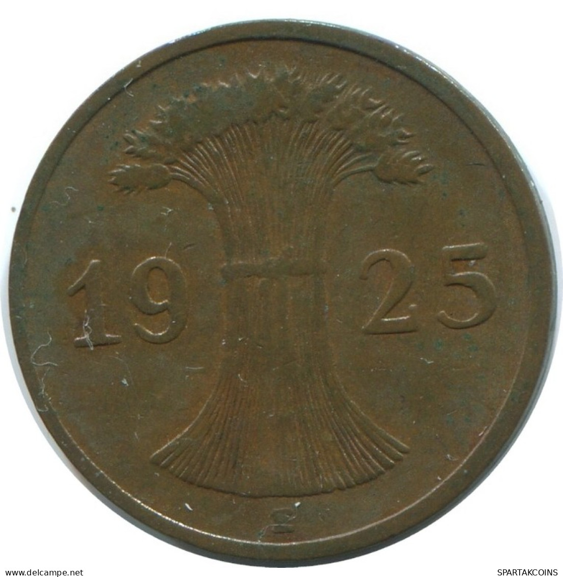 1 REICHSPFENNIG 1925 E DEUTSCHLAND Münze GERMANY #AE215.D.A - 1 Rentenpfennig & 1 Reichspfennig