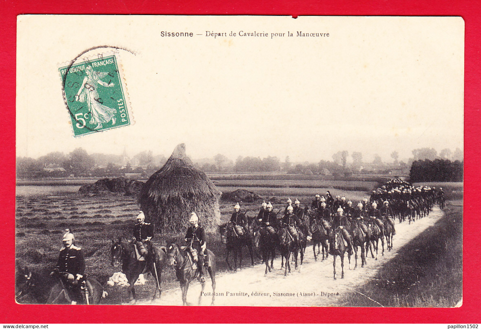 Regiment-97P83 SISSONNE, Départ De La Cavalerie Pour La Manoeuvre, Cpa BE - Régiments