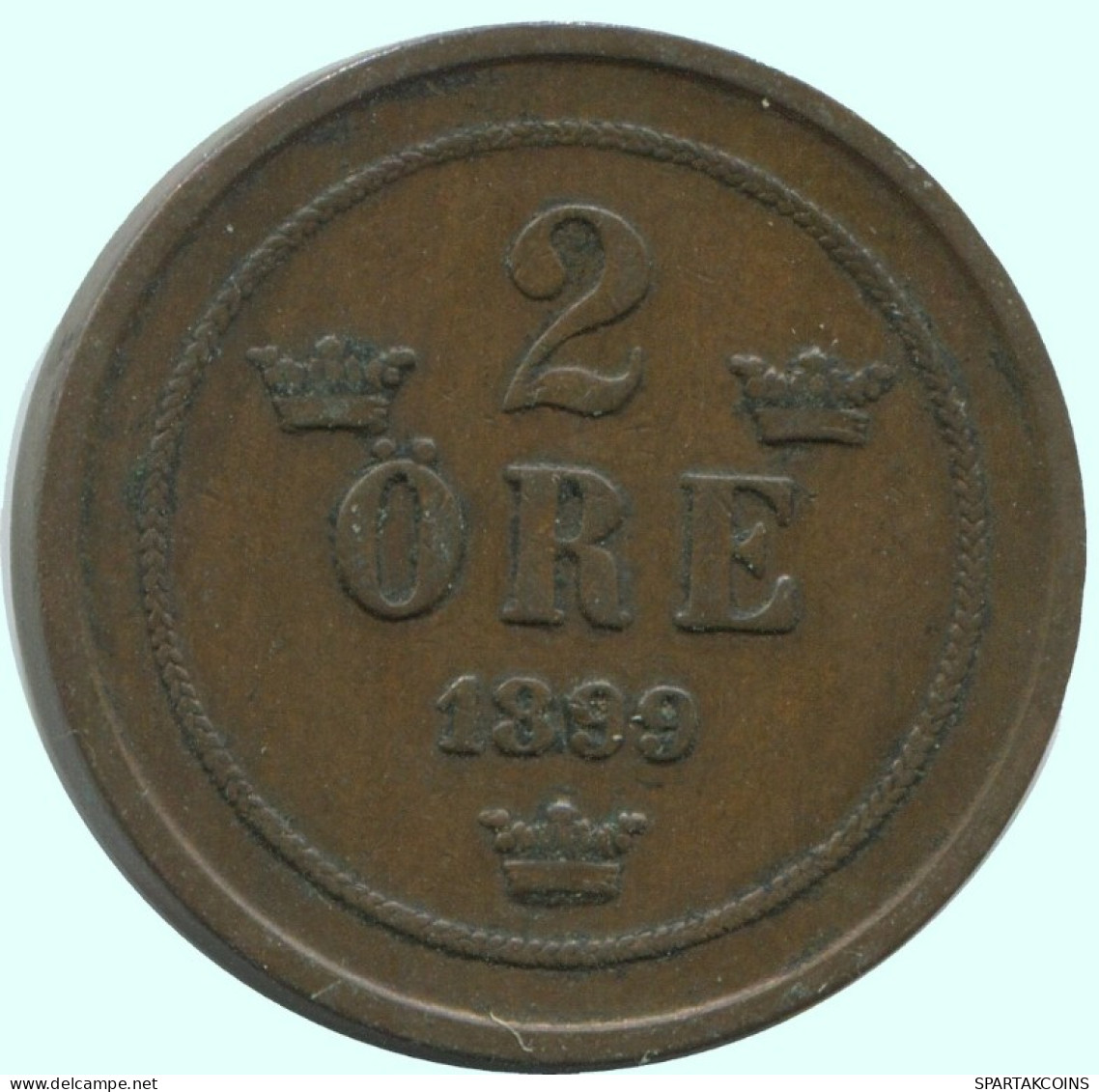 2 ORE 1899 SUÈDE SWEDEN Pièce #AC886.2.F.A - Suecia