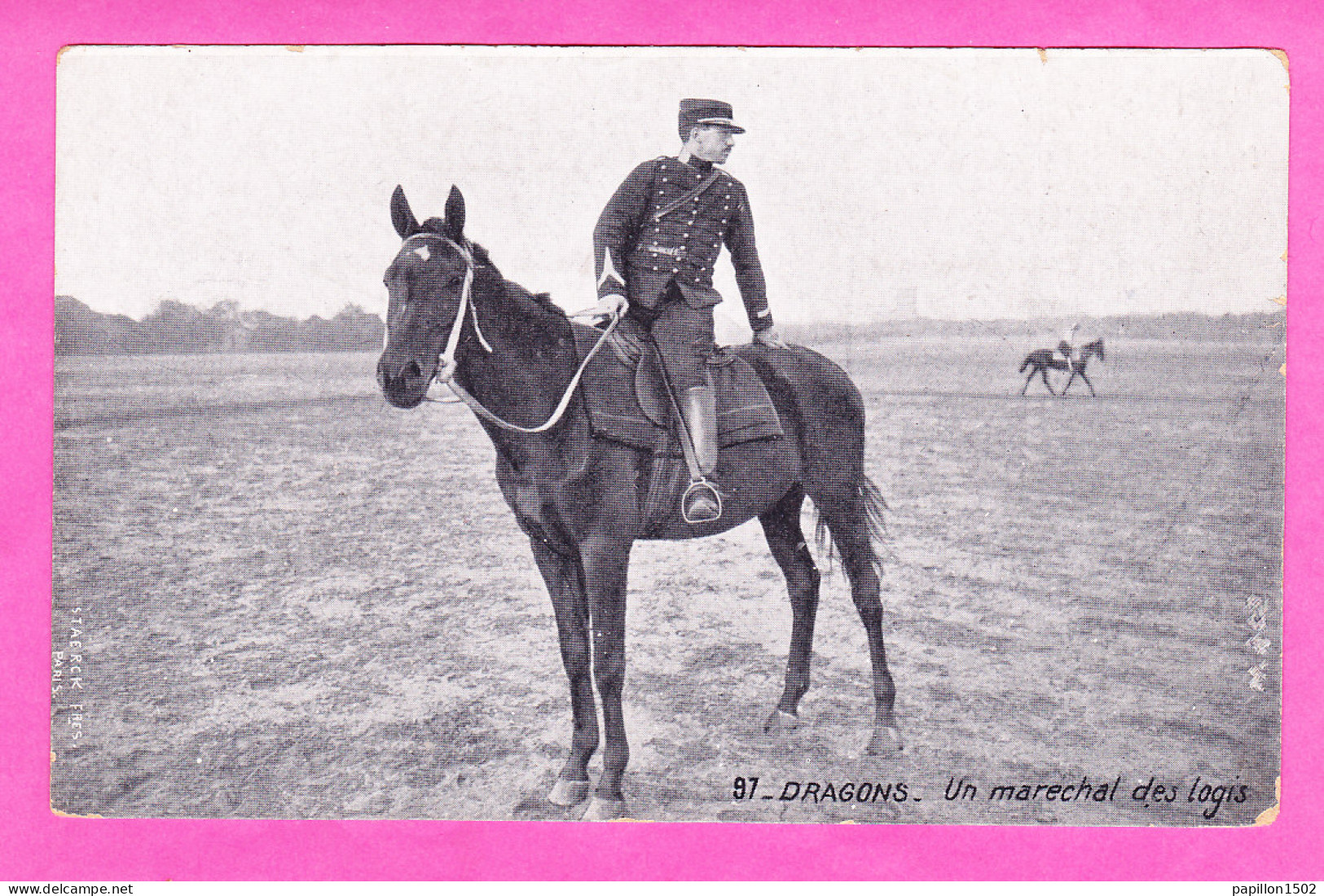 Regiment-117P83  Dragons, Un Maréchal Des Logis à Cheval, Cpa BE - Régiments