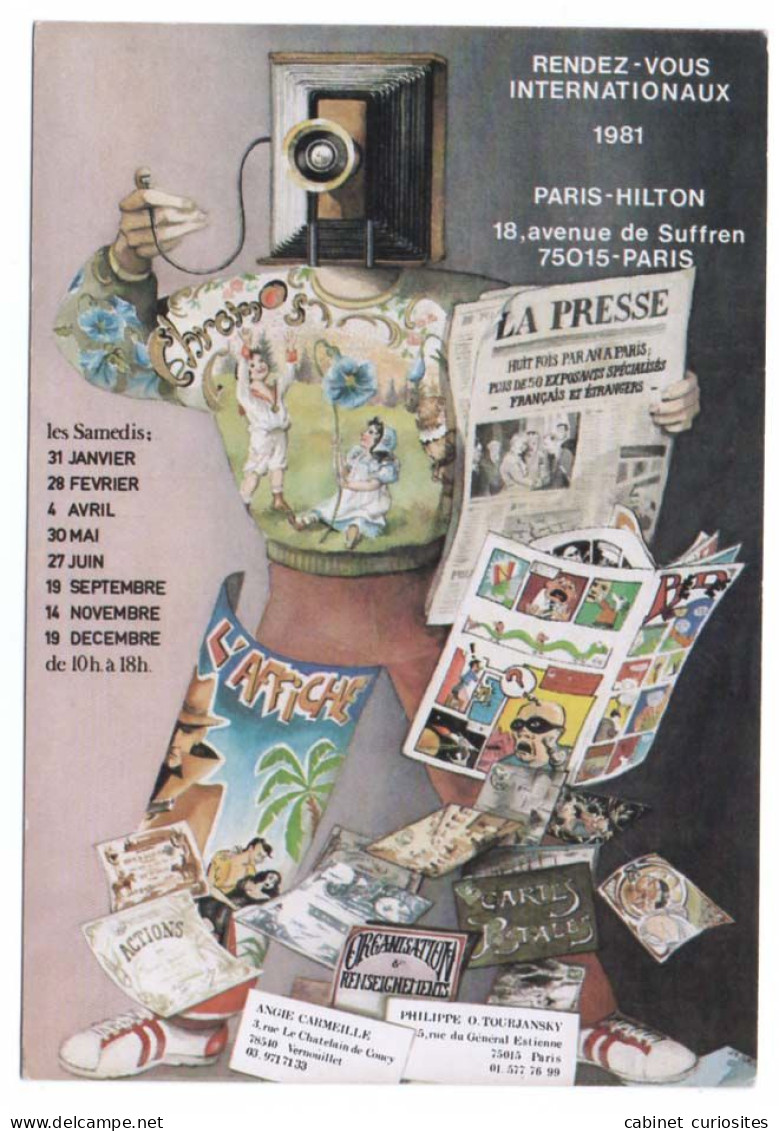 Publicité Pour Le SALON DES COLLECTIONNEURS De Cartes Postales, Vieux Papiers, Presse, Chromos - Paris Hilton 1981 - Werbepostkarten